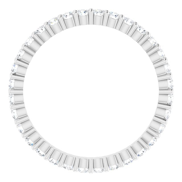 10K Gold Round Lab-Grown Diamond Shared-Prong Eternity Band – 1.7 mm Stones - White Gold - view 2