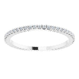 10K Gold Round Natural Diamond Shared-Prong Eternity Band – 1 mm Stones - White Gold - view 3