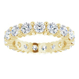 14K Gold Round Lab-Grown Diamond Shared-Prong Eternity Band – 3.4 mm Stones - Yellow Gold - view 3