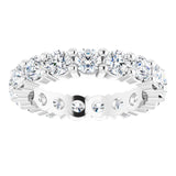 10K Gold Round Natural Diamond Shared-Prong Eternity Band – 3.4 mm Stones - White Gold - view 3