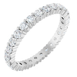 Platinum Round Natural Diamond Shared-Prong Eternity Band – 2 mm Stones