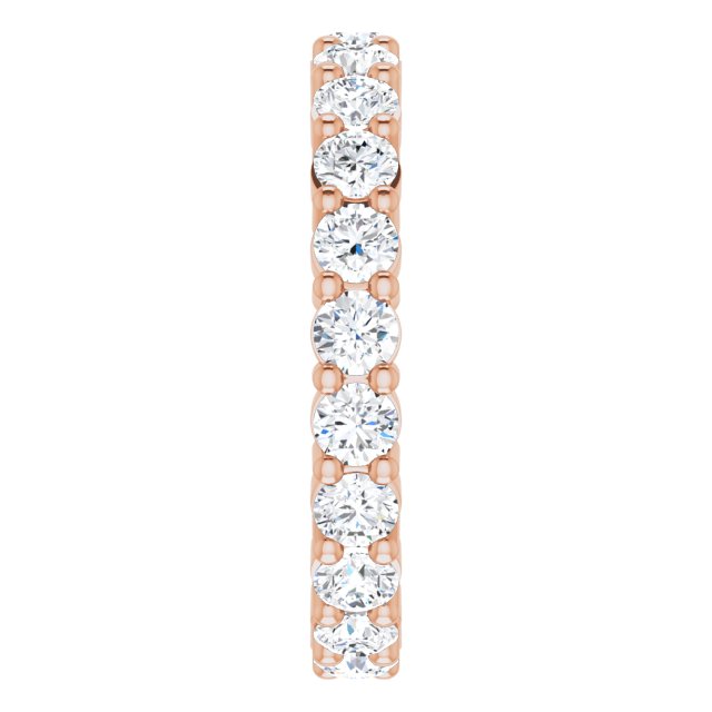 10K Gold Round Lab-Grown Diamond Shared-Prong Eternity Band – 2.75 mm Stones - Rose Gold - view 4
