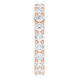 10K Gold Round Natural Diamond Shared-Prong Eternity Band – 2.75 mm Stones - Rose Gold - view 4