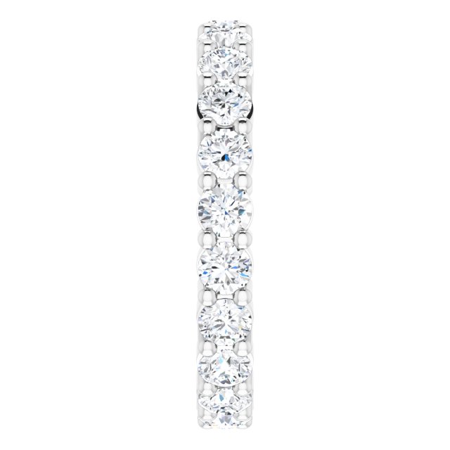 10K Gold Round Lab-Grown Diamond Shared-Prong Eternity Band – 2.75 mm Stones - White Gold - view 4