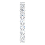 10K Gold Round Natural Diamond Shared-Prong Eternity Band – 2.75 mm Stones - White Gold - view 4