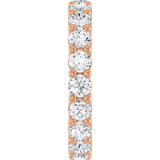 10K Gold Round Lab-Grown Diamond Shared-Prong Eternity Band – 3 mm Stones - Rose Gold - view 4