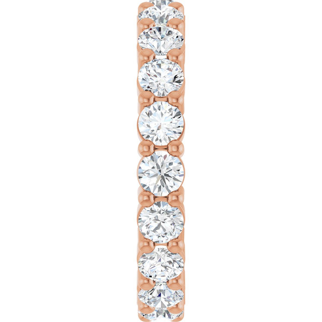 10K Gold Round Lab-Grown Diamond Shared-Prong Eternity Band – 3 mm Stones - Rose Gold - view 4