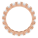 10K Gold Oval Lab-Grown Diamond Shared-Prong Eternity Band – 5x3 mm Stones - Rose Gold - view 2