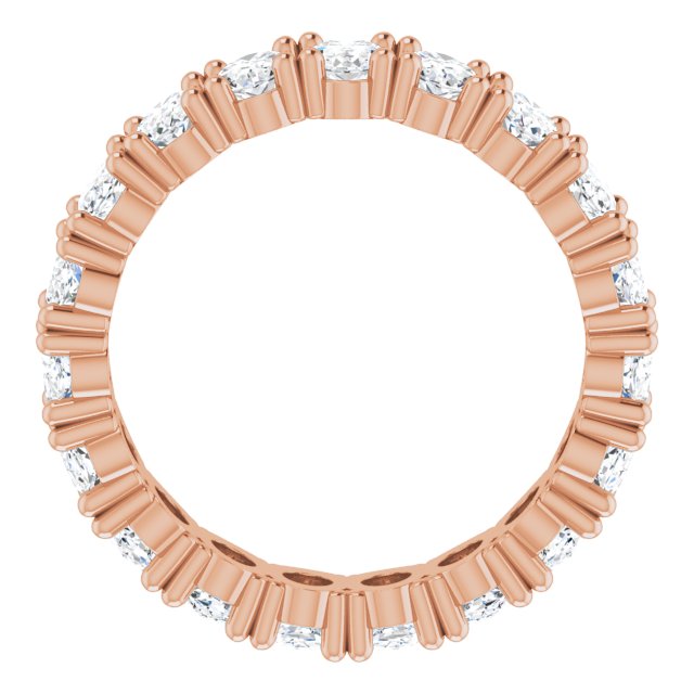 10K Gold Oval Lab-Grown Diamond Shared-Prong Eternity Band – 5x3 mm Stones - Rose Gold - view 2