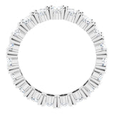 10K Gold Oval Lab-Grown Diamond Shared-Prong Eternity Band – 5x3 mm Stones - White Gold - view 2