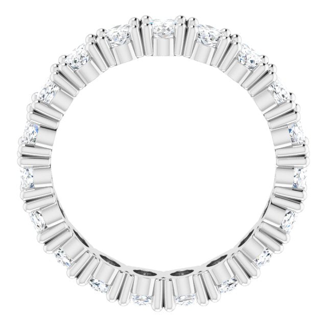 10K Gold Oval Lab-Grown Diamond Shared-Prong Eternity Band – 5x3 mm Stones - White Gold - view 2