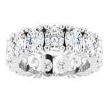 10K Gold Oval Lab-Grown Diamond Shared-Prong Eternity Band – 6x4 mm Stones - White Gold - view 3