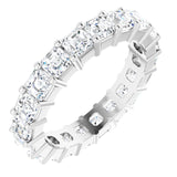 14K Gold Asscher Lab-Grown Diamond Shared-Prong Eternity Band – 3x3 mm Stones - White Gold