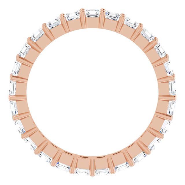 14K Gold Asscher Lab-Grown Diamond Shared-Prong Eternity Band – 2.3x2.3 mm Stones - Rose Gold - view 2
