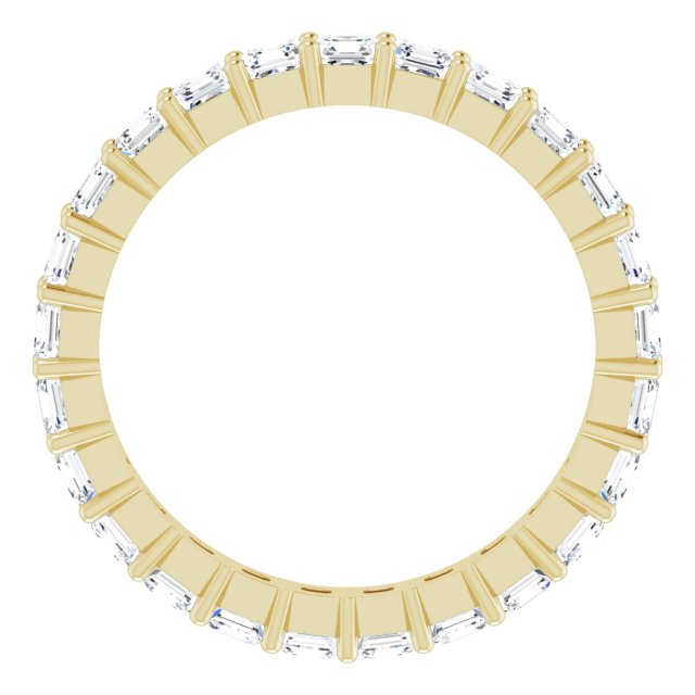 14K Gold Asscher Lab-Grown Diamond Shared-Prong Eternity Band – 2.3x2.3 mm Stones - Yellow Gold - view 2