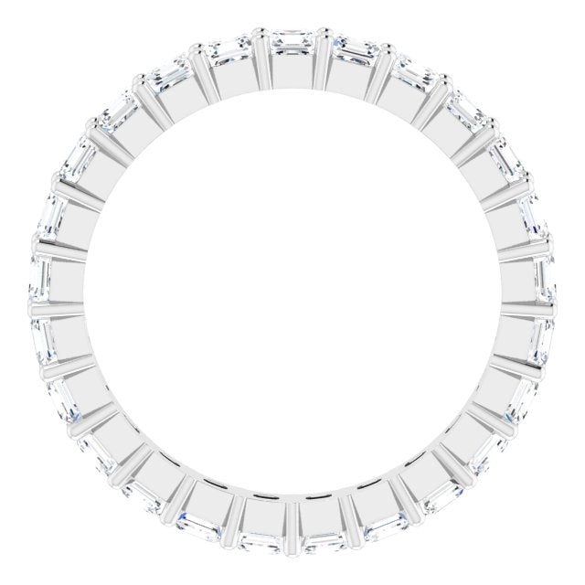 Platinum Asscher Lab-Grown Diamond Shared-Prong Eternity Band – 2.3x2.3 mm Stones - view 2