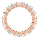 10K Gold Square Natural Diamond Shared-Prong Eternity Band – 3.25x3.25 mm Stones - Rose Gold - view 2