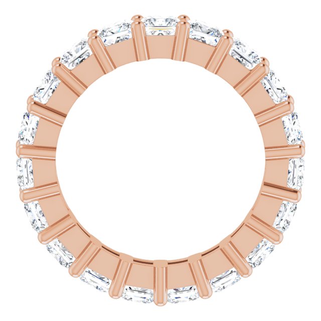 10K Gold Square Natural Diamond Shared-Prong Eternity Band – 3.25x3.25 mm Stones - Rose Gold - view 2