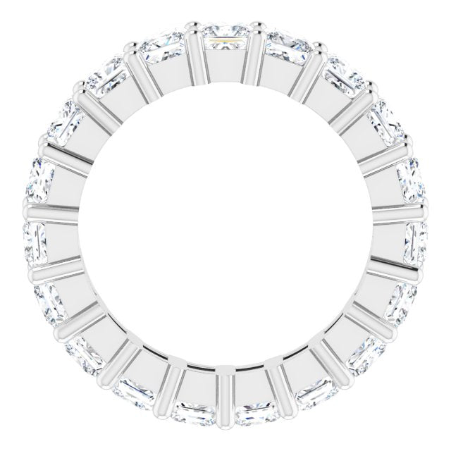 10K Gold Square Natural Diamond Shared-Prong Eternity Band – 3.25x3.25 mm Stones - White Gold - view 2