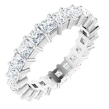 10K Gold Square Lab-Grown Diamond Shared-Prong Eternity Band – 2.75x2.75 mm Stones - White Gold