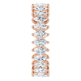 14K Gold Marquise Natural Diamond Shared-Prong Eternity Band – 4x2 mm Stones - Rose Gold - view 4