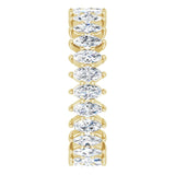 14K Gold Marquise Natural Diamond Shared-Prong Eternity Band – 4x2 mm Stones - Yellow Gold - view 4