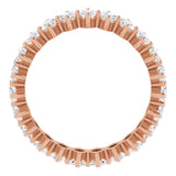 14K Gold Marquise Lab-Grown Diamond Shared-Prong Eternity Band – 4.5x2.5 mm Stones - Rose Gold - view 2