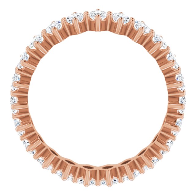 14K Gold Marquise Natural Diamond Shared-Prong Eternity Band – 4.5x2.5 mm Stones - Rose Gold - view 2