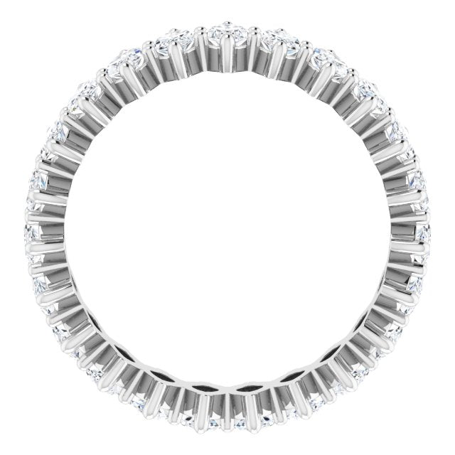 14K Gold Marquise Lab-Grown Diamond Shared-Prong Eternity Band – 4.5x2.5 mm Stones - White Gold - view 2
