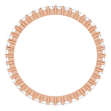 10K Gold Round Natural Diamond Shared-Prong Eternity Band – 1.3 mm Stones - Rose Gold - view 2