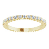 10K Gold Round Lab-Grown Diamond Shared-Prong Eternity Band – 1.5 mm Stones - Yellow Gold - view 3