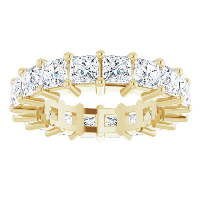 10K Gold Square Natural Diamond Shared-Prong Eternity Band – 3.25x3.25 mm Stones - Yellow Gold - view 3