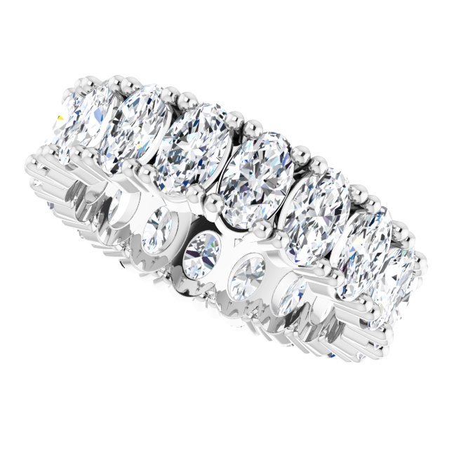 10K Gold Oval Lab-Grown Diamond Shared-Prong Eternity Band – 5x3 mm Stones - White Gold - view 5
