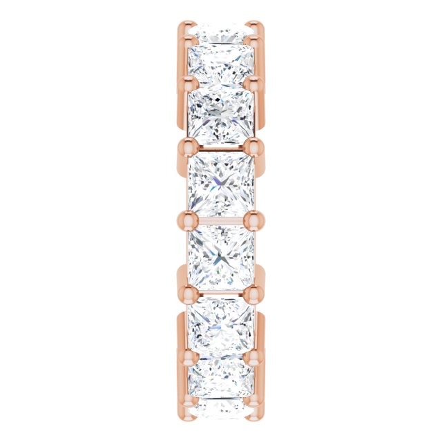 10K Gold Square Lab-Grown Diamond Shared-Prong Eternity Band – 3.75x3.75 mm Stones - Rose Gold - view 4