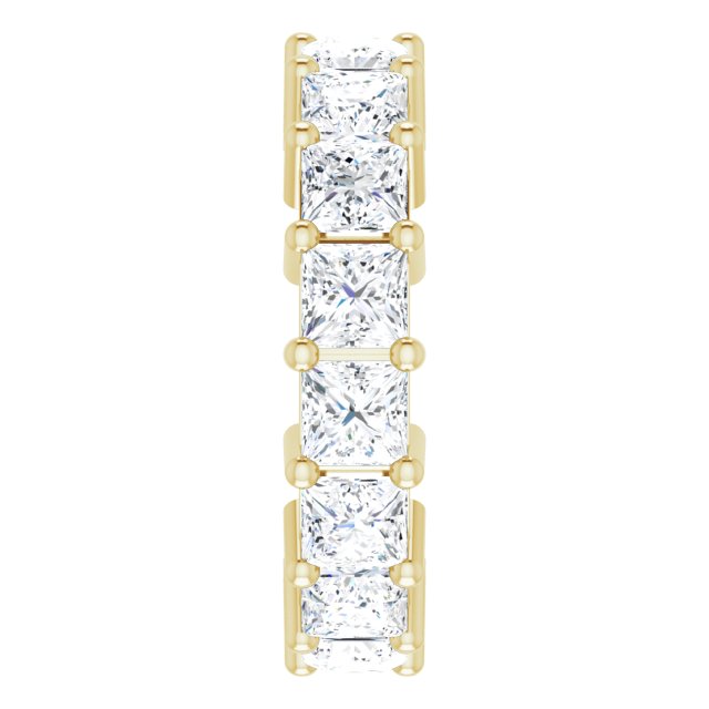 14K Gold Square Lab-Grown Diamond Shared-Prong Eternity Band – 3.75x3.75 mm Stones - Yellow Gold - view 4