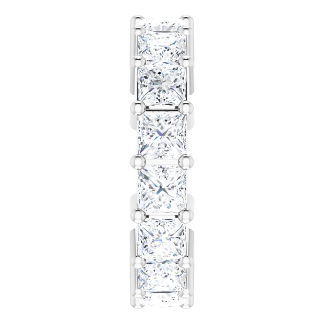 10K Gold Square Lab-Grown Diamond Shared-Prong Eternity Band – 3.75x3.75 mm Stones - White Gold - view 4