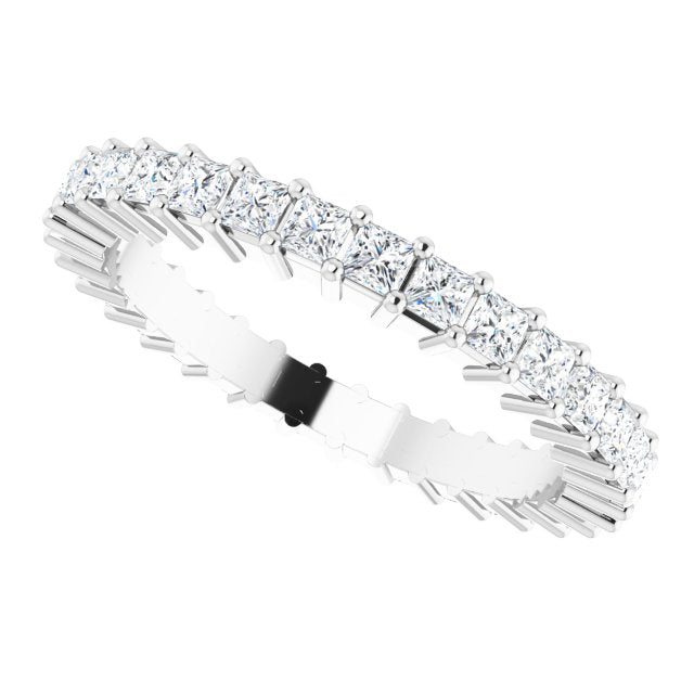 10K Gold Square Natural Diamond Shared-Prong Eternity Band – 1.75x1.75 mm Stones - White Gold - view 5