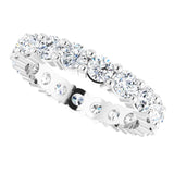 10K Gold Round Natural Diamond Shared-Prong Eternity Band – 3.2 mm Stones - White Gold - view 5