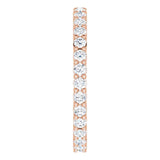 10K Gold Round Natural Diamond Shared-Prong Eternity Band – 1.75 mm Stones - Rose Gold - view 4