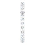 10K Gold Round Natural Diamond Shared-Prong Eternity Band – 1.75 mm Stones - White Gold - view 4