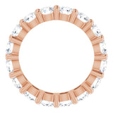10K Gold Round Natural Diamond Shared-Prong Eternity Band – 3.75 mm Stones - Rose Gold - view 2