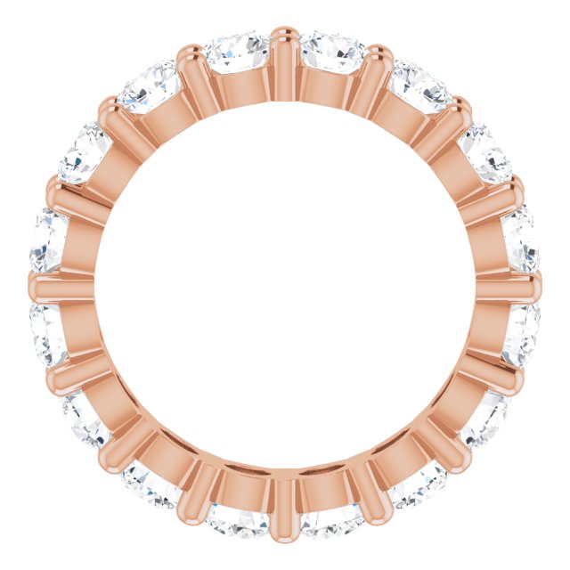 10K Gold Round Natural Diamond Shared-Prong Eternity Band – 3.75 mm Stones - Rose Gold - view 2