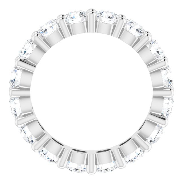 10K Gold Round Natural Diamond Shared-Prong Eternity Band – 3.75 mm Stones - White Gold - view 2