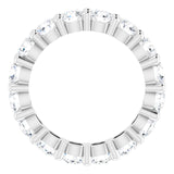 10K Gold Round Lab-Grown Diamond Shared-Prong Eternity Band – 3.75 mm Stones - White Gold - view 2