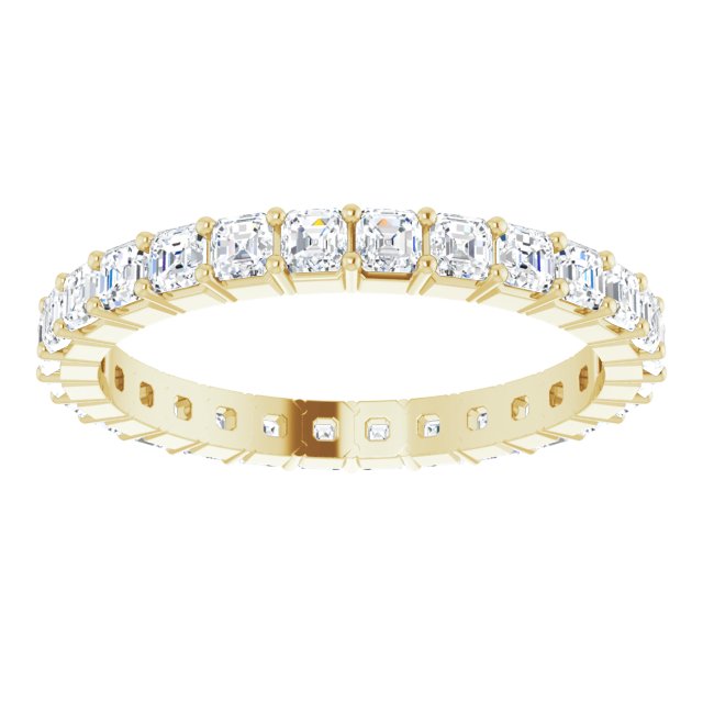 14K Gold Asscher Lab-Grown Diamond Shared-Prong Eternity Band – 2x2 mm Stones - Yellow Gold - view 3