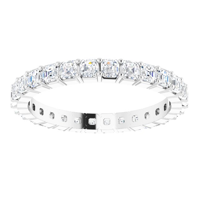 14K Gold Asscher Lab-Grown Diamond Shared-Prong Eternity Band – 2x2 mm Stones - White Gold - view 3
