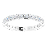 Platinum Asscher Lab-Grown Diamond Shared-Prong Eternity Band – 2x2 mm Stones - view 3