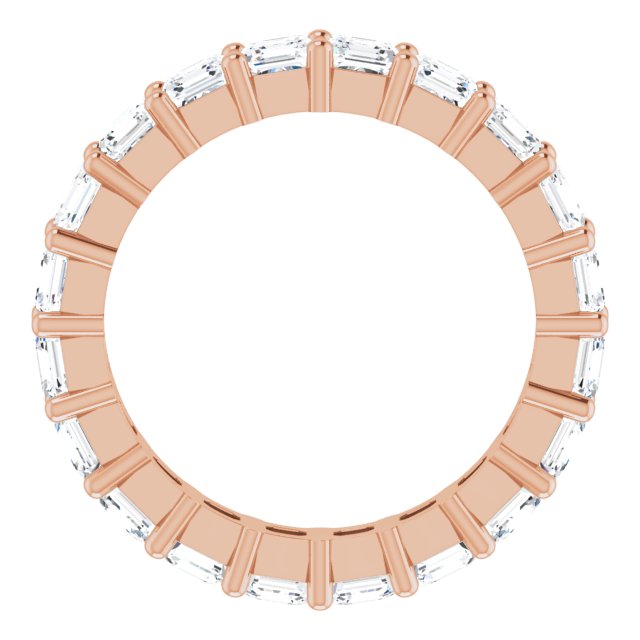 14K Gold Asscher Lab-Grown Diamond Shared-Prong Eternity Band – 3x3 mm Stones - Rose Gold - view 2
