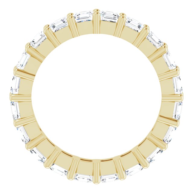 14K Gold Asscher Lab-Grown Diamond Shared-Prong Eternity Band – 3x3 mm Stones - Yellow Gold - view 2