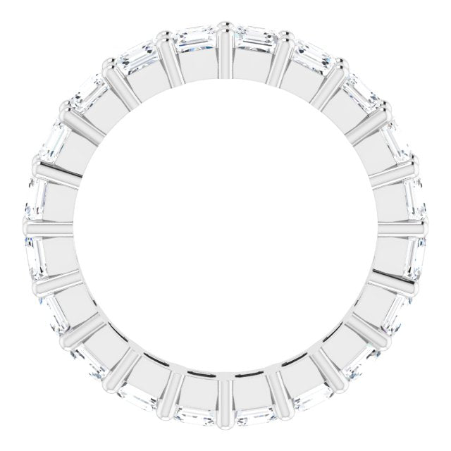 Platinum Asscher Lab-Grown Diamond Shared-Prong Eternity Band – 3x3 mm Stones - view 2